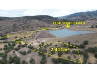 MERAM YEŞİLTEKKE DE 2.411 M2 MÜSTAKİL TAPULU BARAJ MANZARALI TARLA